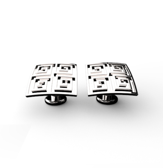 Greek Key Pattern Cufflinks