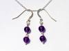 Double Amethyst Bead Earrings 