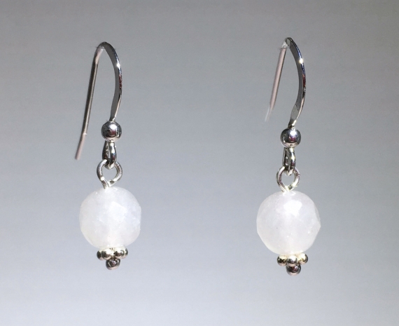 Faceted Rose Quartz Earrings 