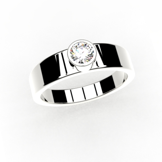 White Sapphire Engagement Ring