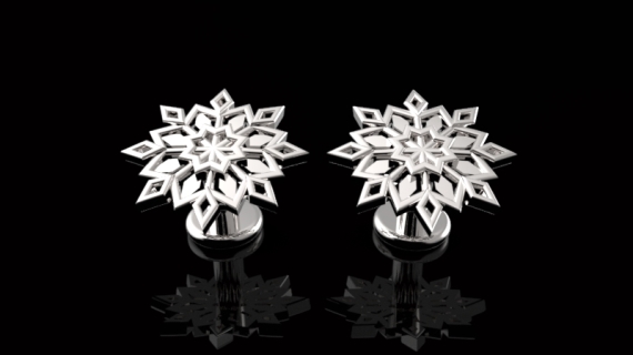 Abstract Winter Storm Cufflinks